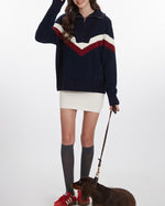 콘트라스트 스트라이프 스웨터