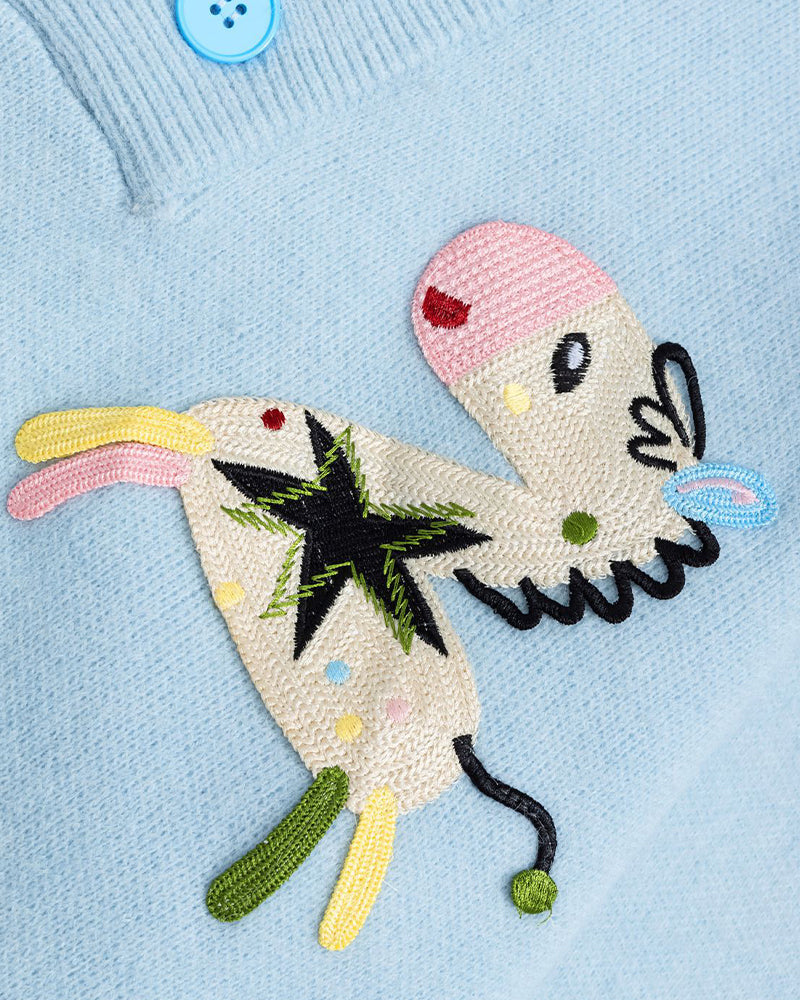刺繍入りフード付きセーター