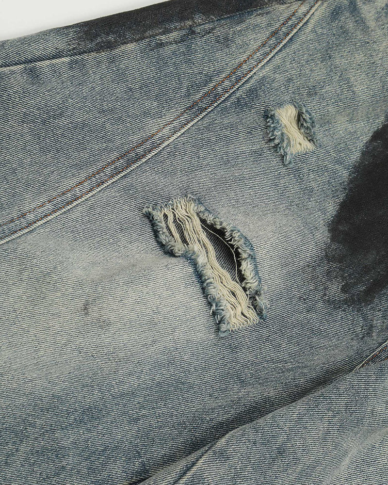 Paint-splatter wash jeans