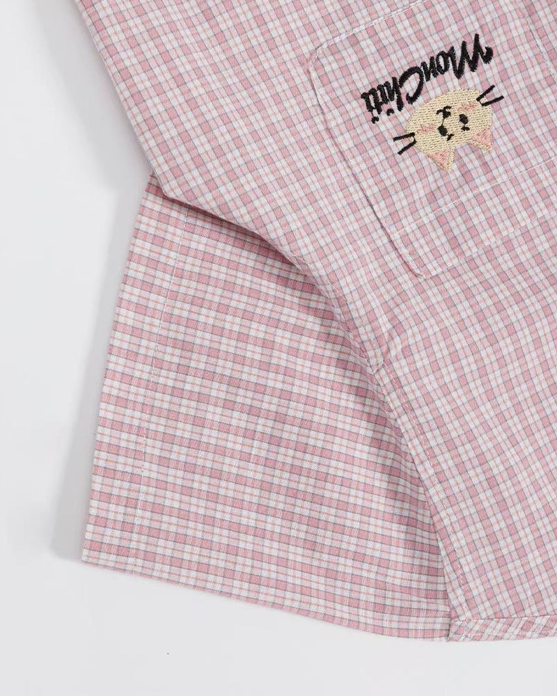 Cute Plaid Short-Sleeve Shirt