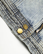 Distressed denim jacket