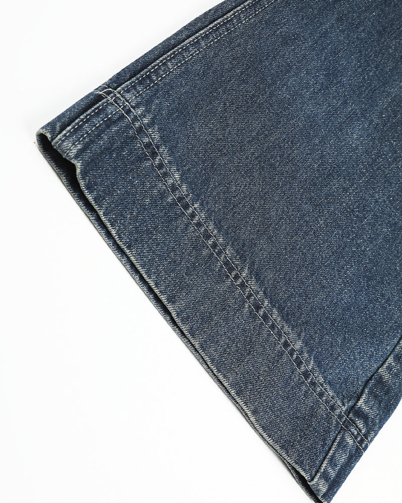 Washed straight-leg trousers