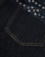 심플하게 워싱된 프린트 청바지