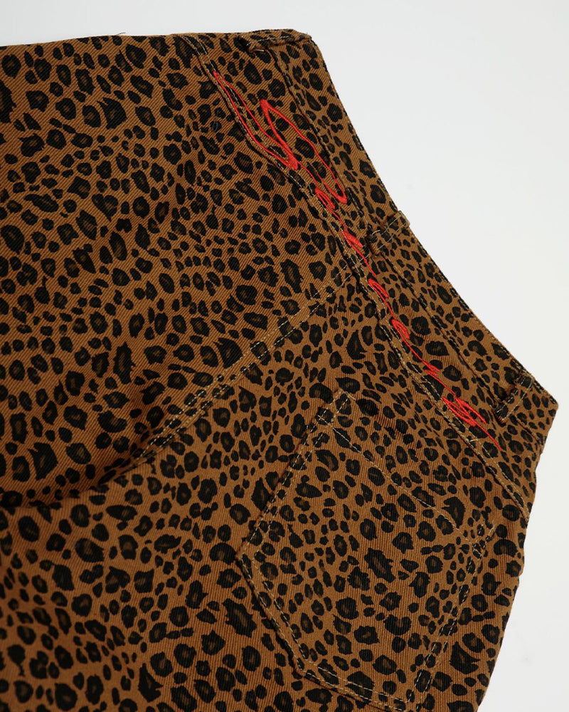 Leopard print casual trousers