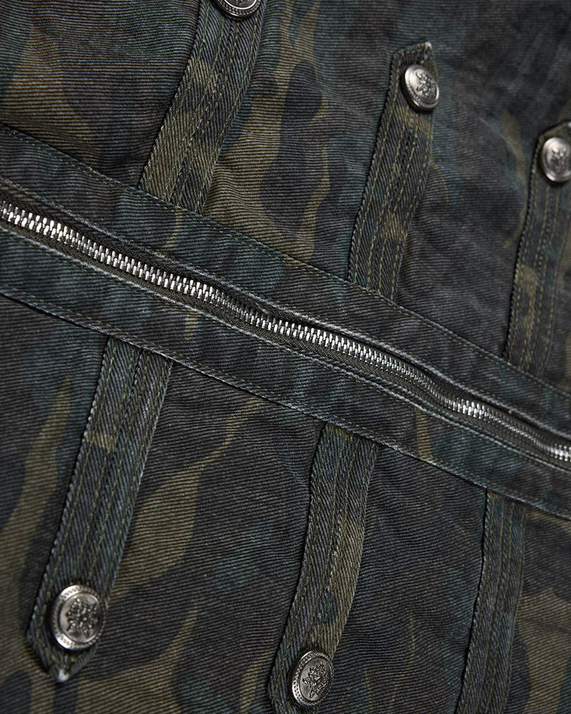 Double-breasted stand-collar jacket