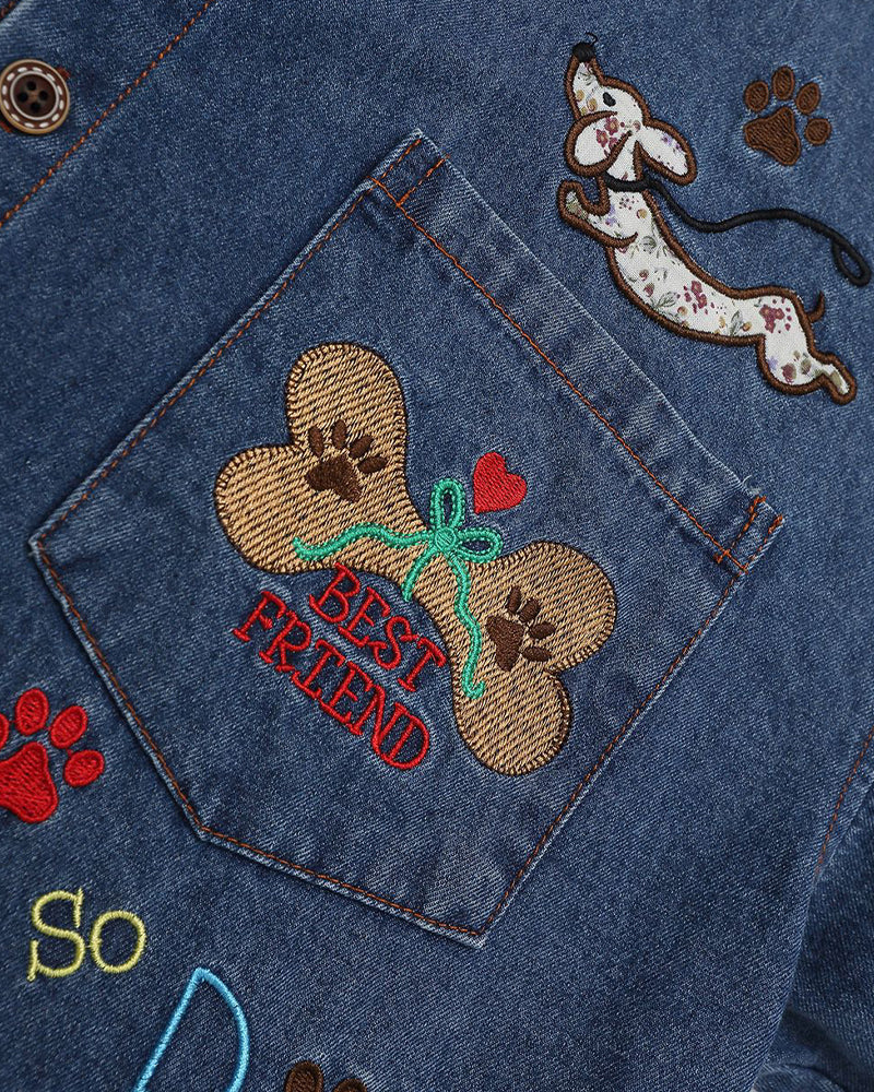 Contrast color funny puppy shirt