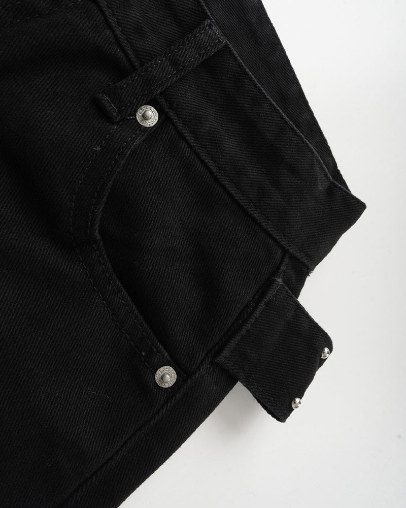 Vintage-style belted jeans