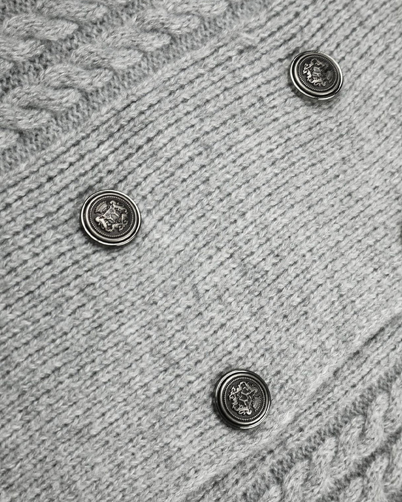 Double-breasted knit jacket