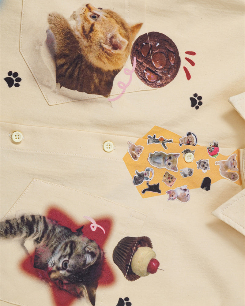 Cute cat short sleeve shirt