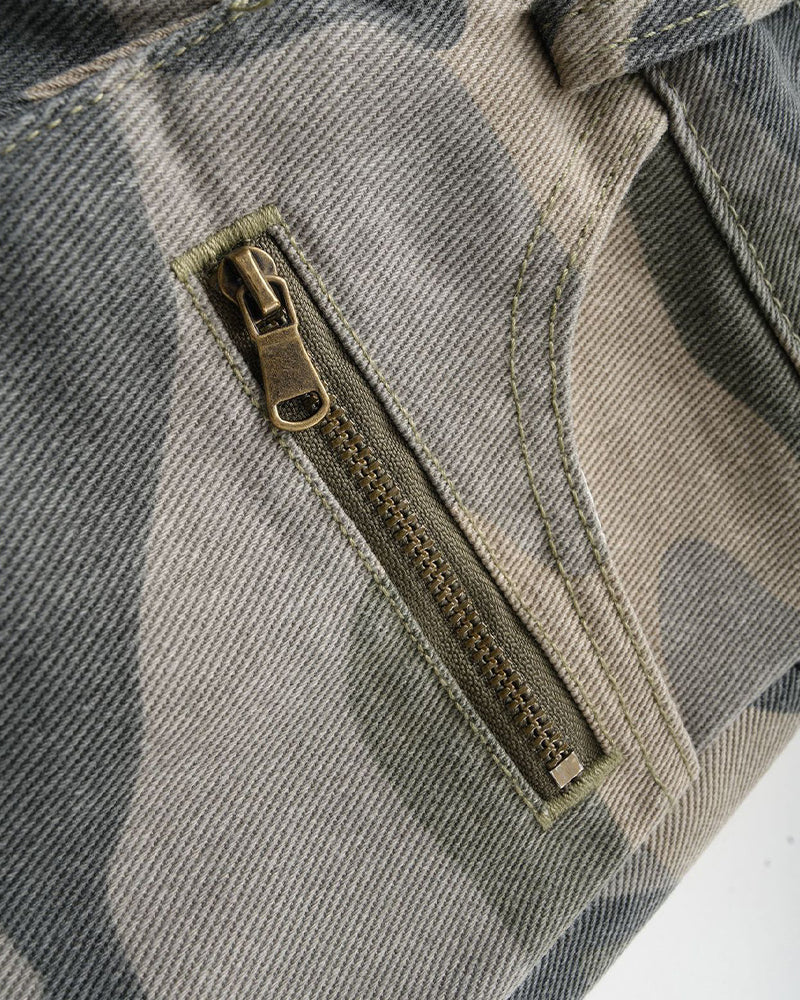Camouflage wide-leg pants
