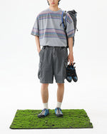 Contrast striped short sleeves