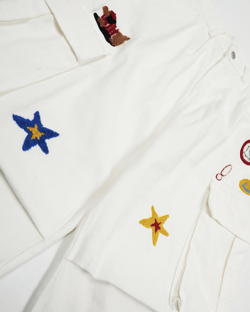 Cartoon pattern cropped shorts