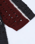 カップルのカラーブロックフード付きセーター