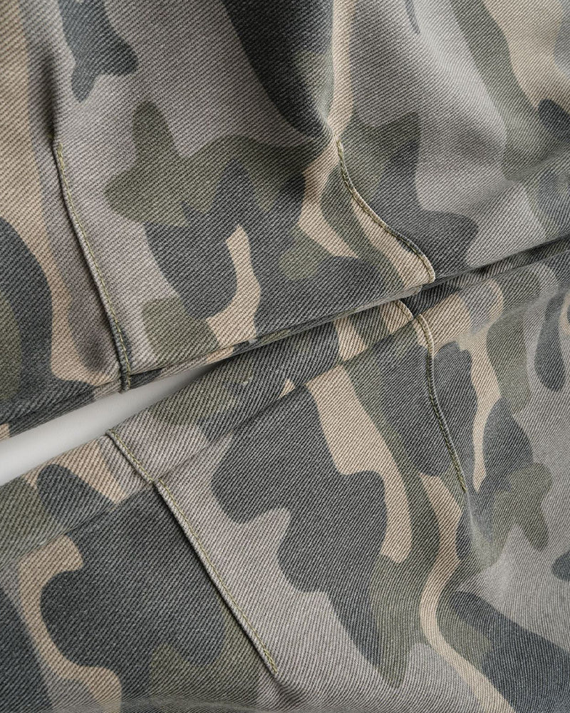 Camouflage wide-leg pants