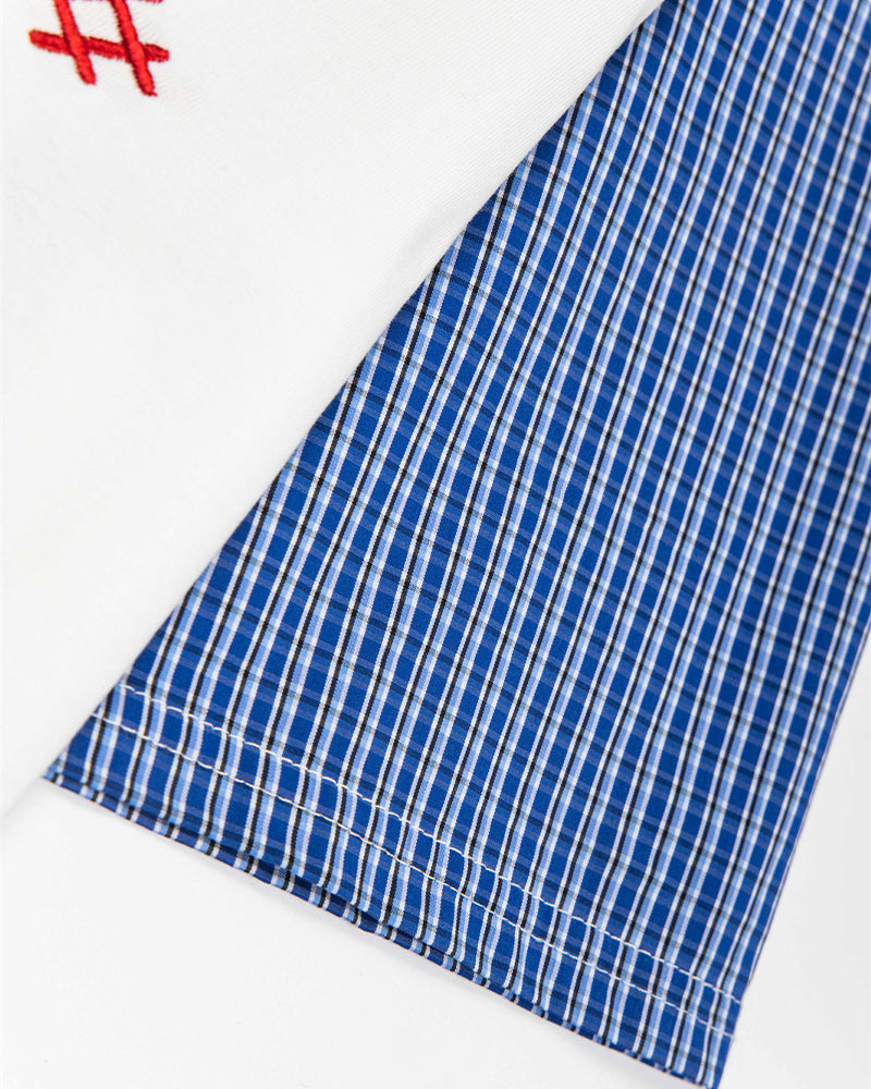 Contrast color fun short sleeves