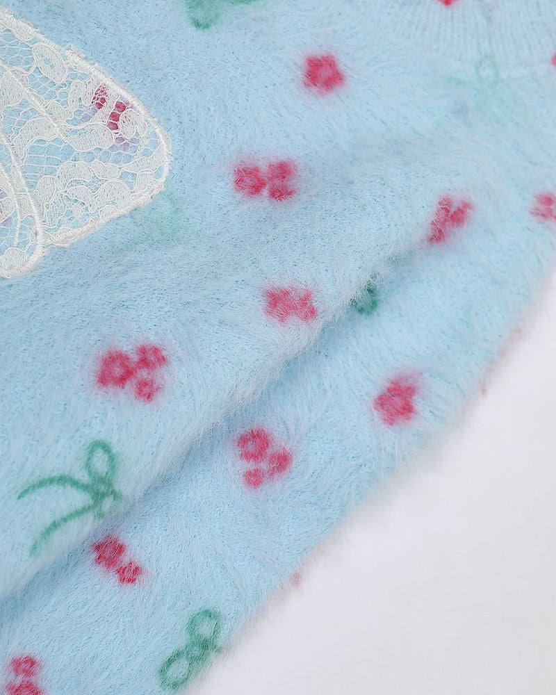 floral pattern pullover sweater