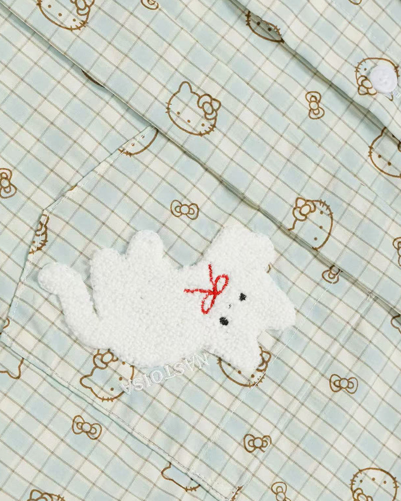 Short-sleeve plaid shirt