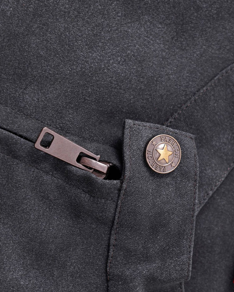 Stand-collar zip-up jacket