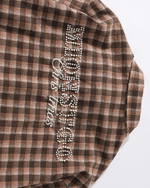 ビーズチェック柄長袖シャツ