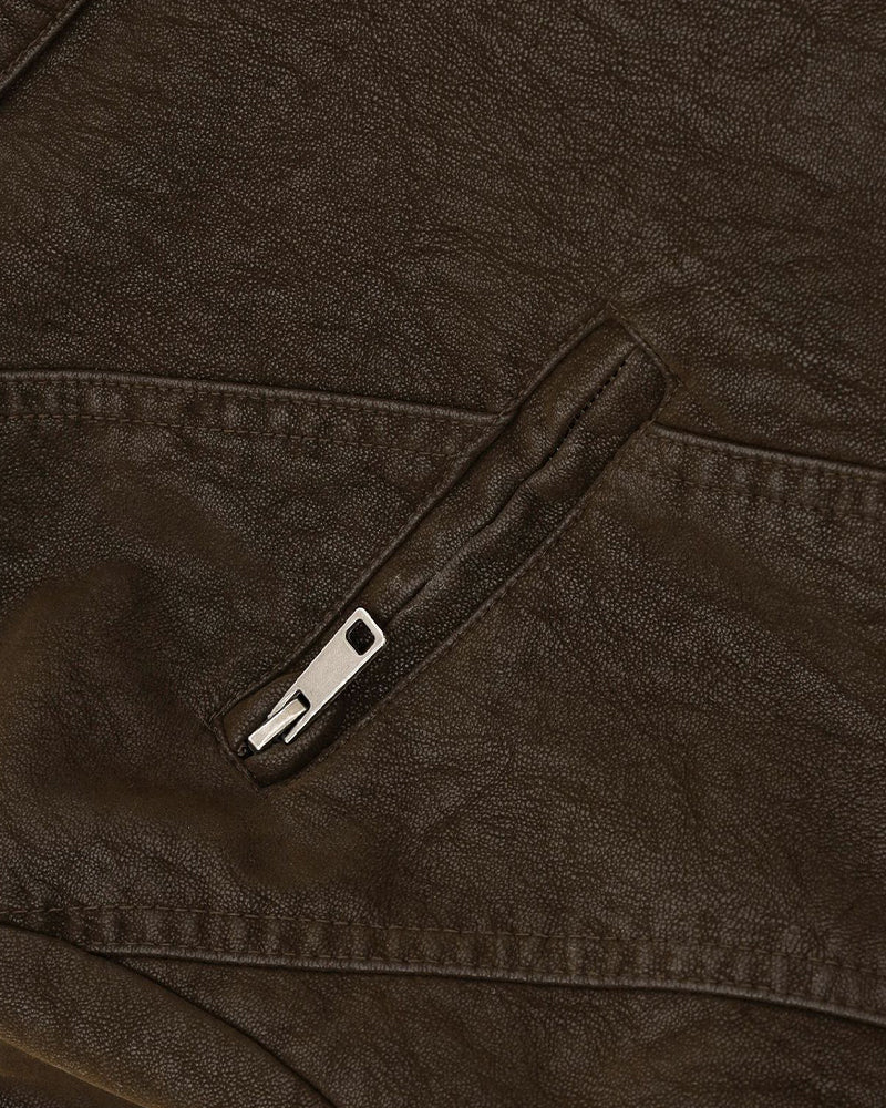 Distressed stand-collar jacket