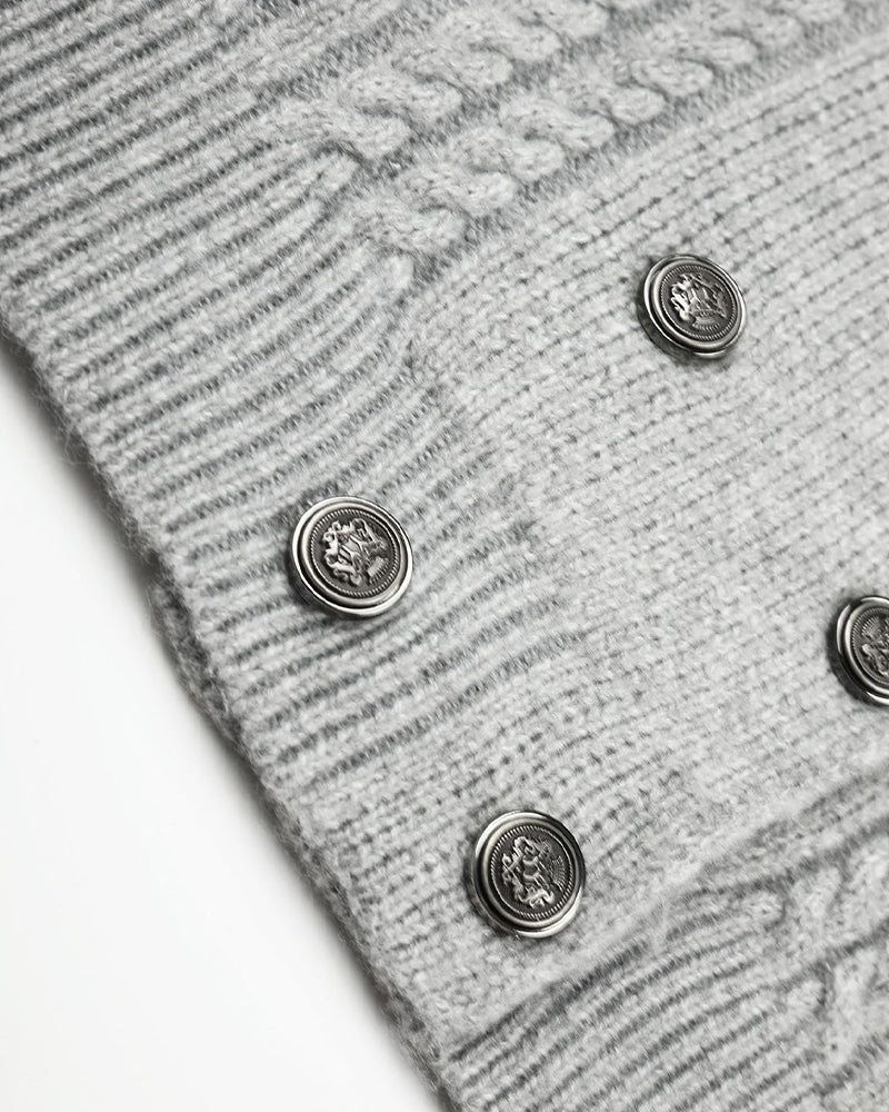 Double-breasted knit jacket