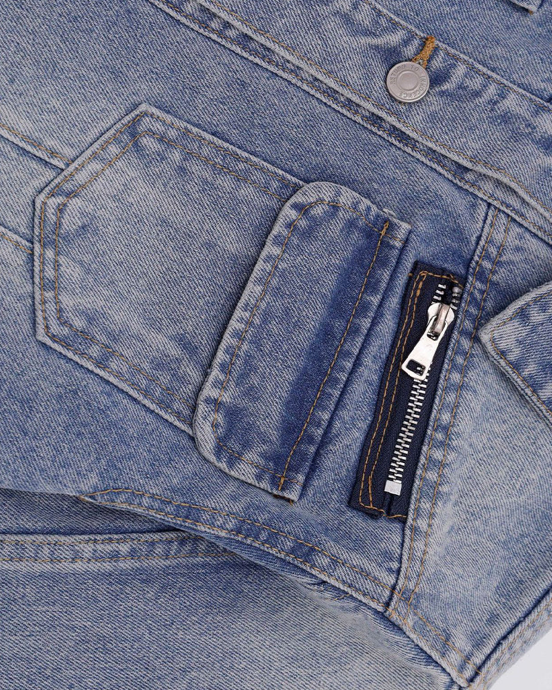 Multi-pocket denim jacket