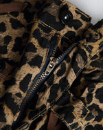 leopard print wide-leg overalls