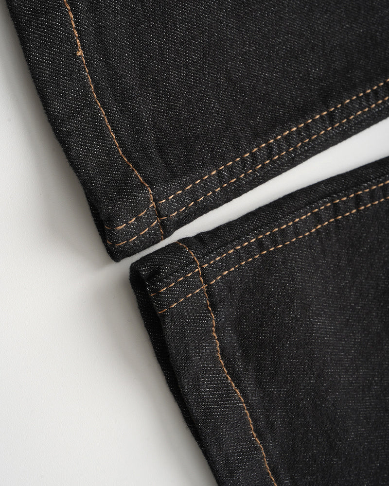 Paneled casual denim trousers