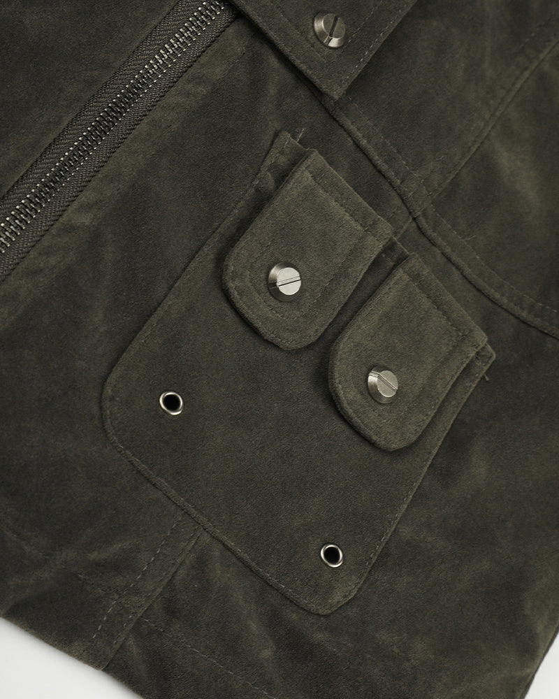 Stand-collar zip-up jacket