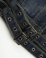 Double-belt denim jacket