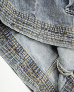 Distressed denim jacket