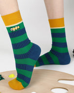Color striped contrast socks