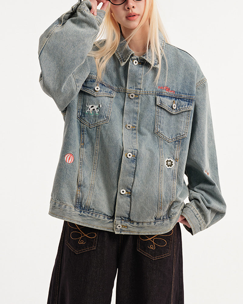 cartoon denim jacket