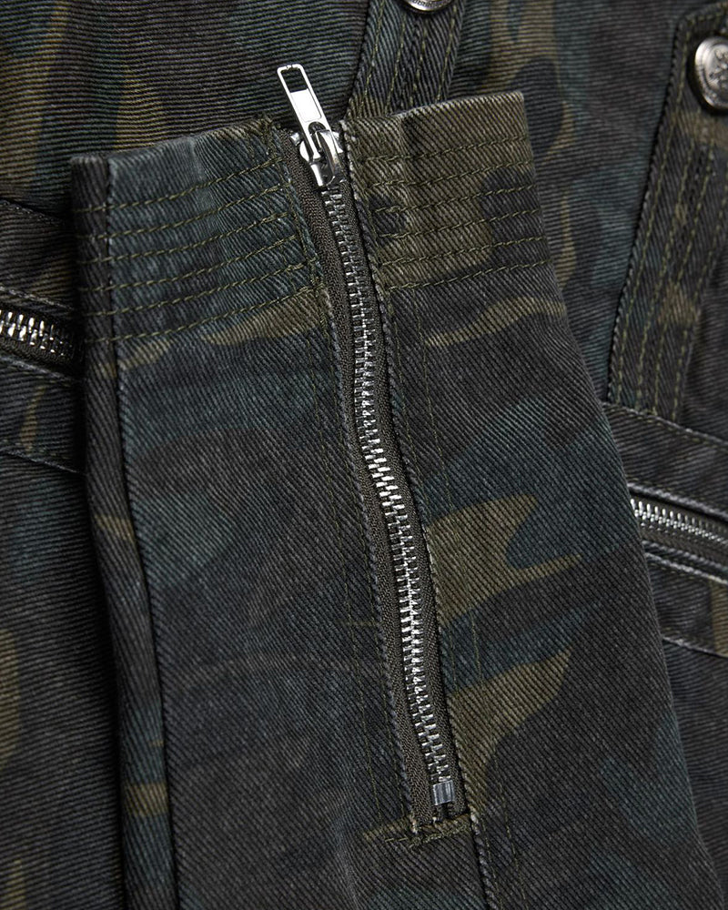 Double-breasted stand-collar jacket