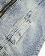Distressed denim jacket