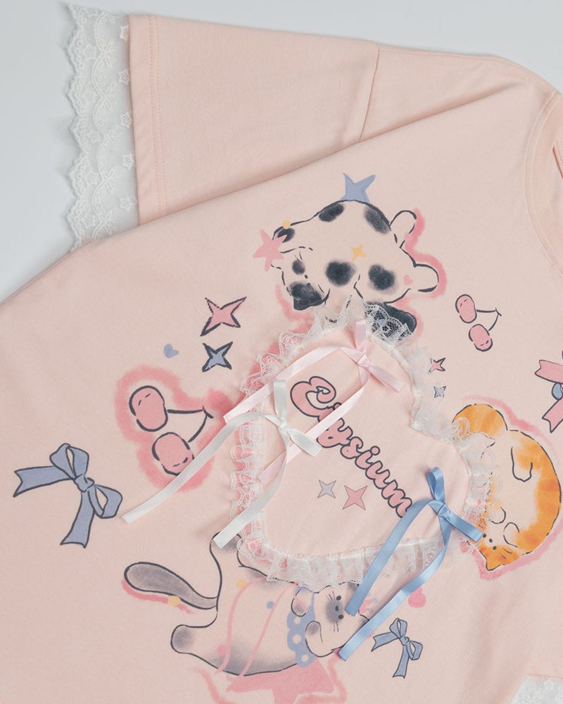 Cute loose short sleeves