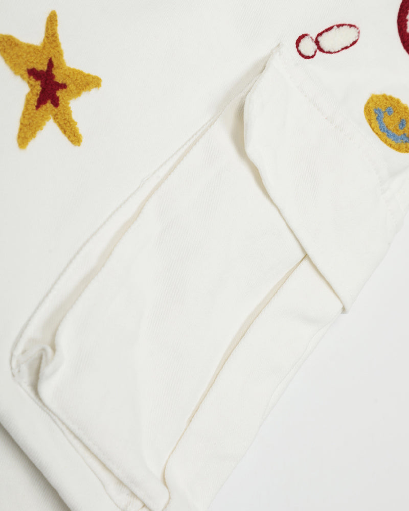 Cartoon pattern cropped shorts
