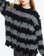 フリンジストライプセーター