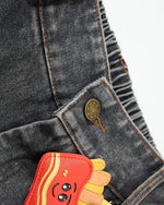 Cartoon washed straight jeans