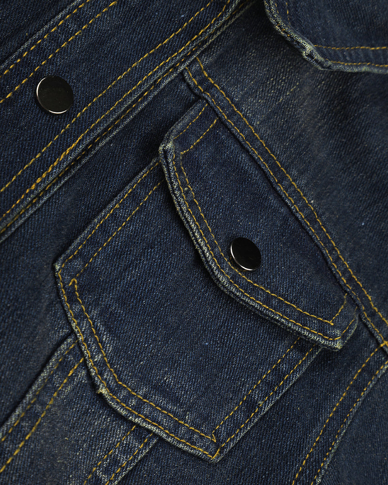 Double-belt denim jacket