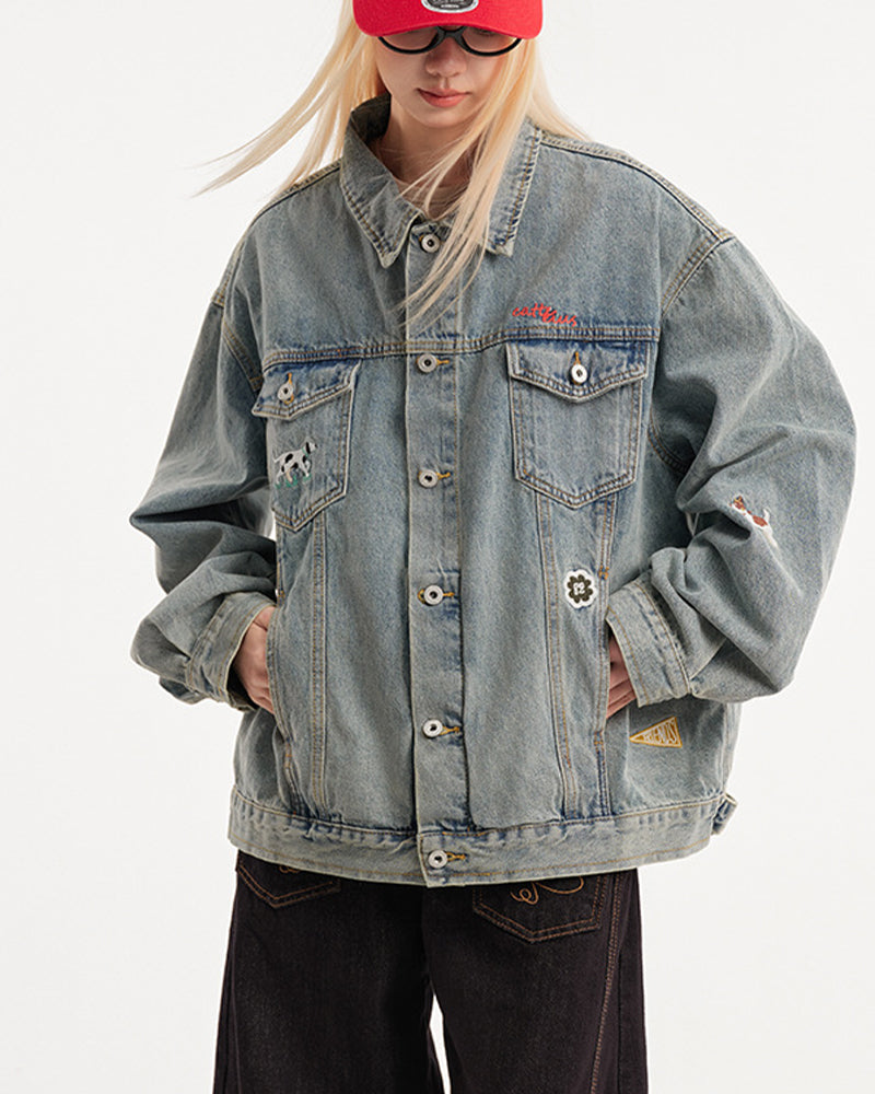 cartoon denim jacket