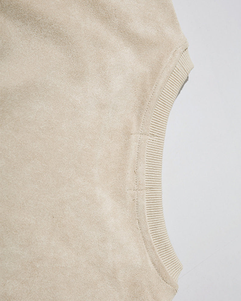 Loose crew neck vest