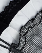 콘트라스트 컬러 플레드 스커트