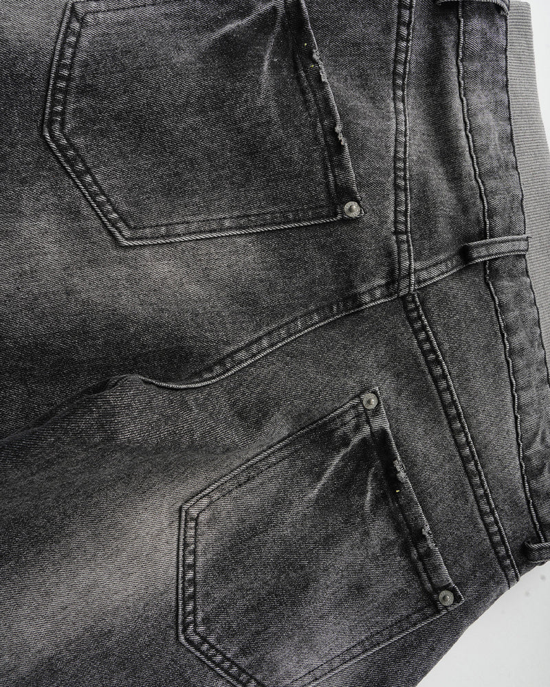 Dual-waistband panelled jeans