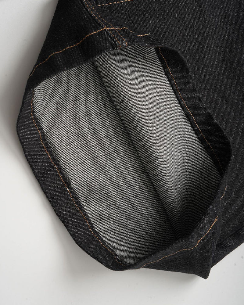 Paneled casual denim trousers