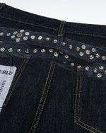 심플하게 워싱된 프린트 청바지