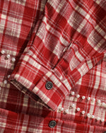 ビーズチェック柄長袖シャツ