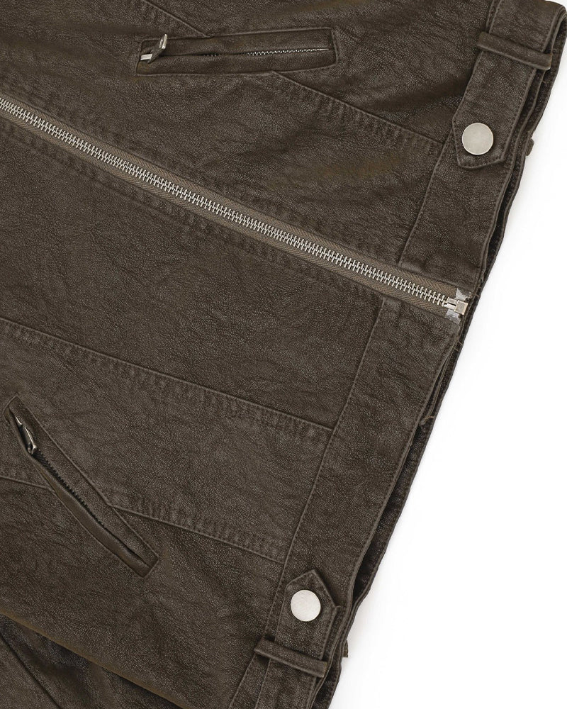 Distressed stand-collar jacket