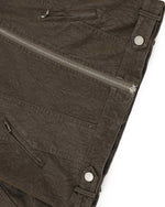 Distressed stand-collar jacket