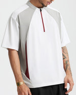Small high collar contrast color short sleeves